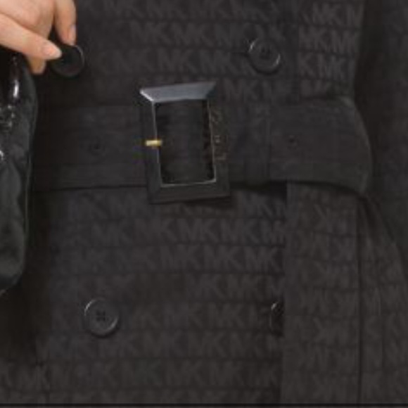 New Michael Kors Jacquard Exploded Logo Trench Coat 🖤 - Picture 7 of 10